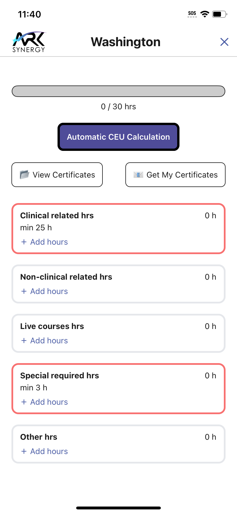 CEU tracking screenshot